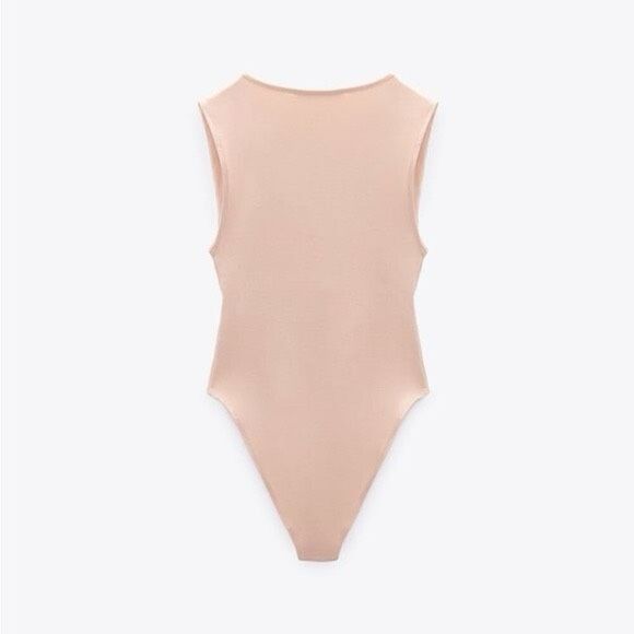 ✨Zara V-Neck Sleeveless Light Pink/Nude Sz Small Bodysuit✨ - Picture 4 of 7